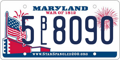 MD license plate 5BL8090