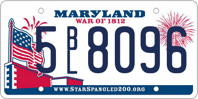 MD license plate 5BL8096