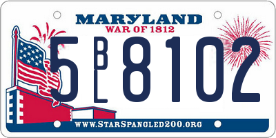 MD license plate 5BL8102