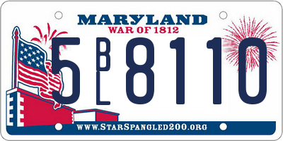 MD license plate 5BL8110