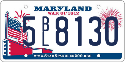 MD license plate 5BL8130