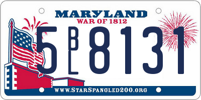 MD license plate 5BL8131
