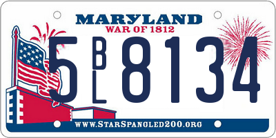 MD license plate 5BL8134