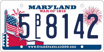 MD license plate 5BL8142