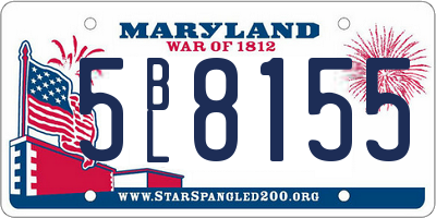 MD license plate 5BL8155