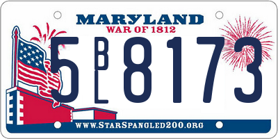 MD license plate 5BL8173