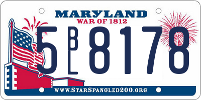 MD license plate 5BL8178
