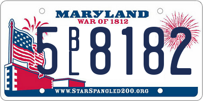MD license plate 5BL8182