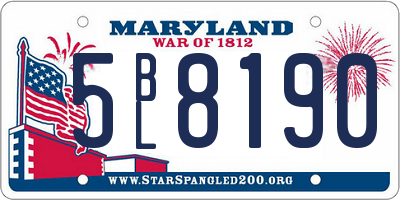 MD license plate 5BL8190