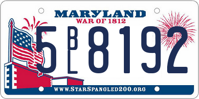MD license plate 5BL8192