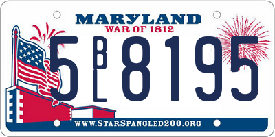 MD license plate 5BL8195