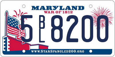 MD license plate 5BL8200