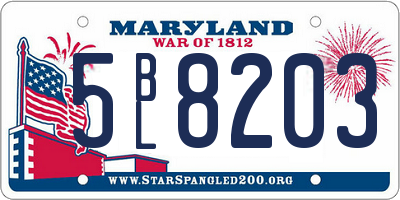 MD license plate 5BL8203
