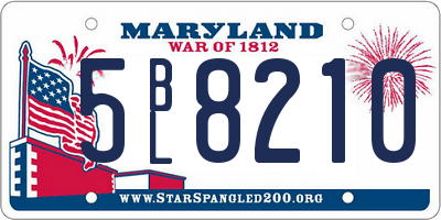 MD license plate 5BL8210