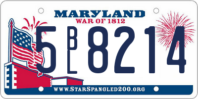 MD license plate 5BL8214