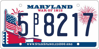 MD license plate 5BL8217