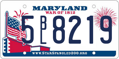 MD license plate 5BL8219