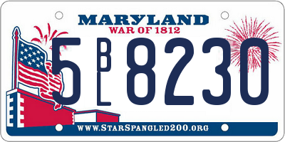 MD license plate 5BL8230
