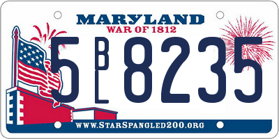 MD license plate 5BL8235