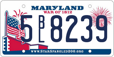 MD license plate 5BL8239