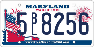 MD license plate 5BL8256