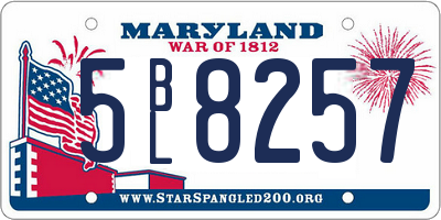 MD license plate 5BL8257
