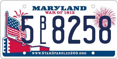 MD license plate 5BL8258