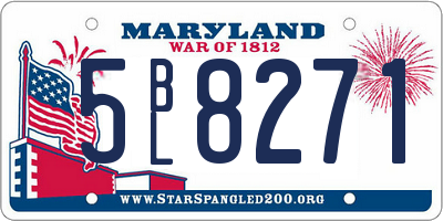 MD license plate 5BL8271