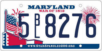 MD license plate 5BL8276
