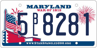 MD license plate 5BL8281
