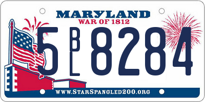 MD license plate 5BL8284