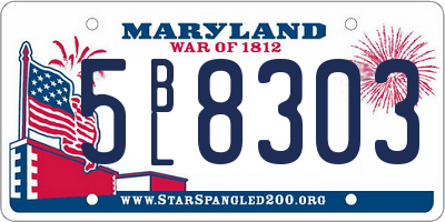 MD license plate 5BL8303