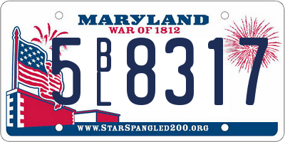 MD license plate 5BL8317