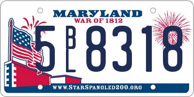 MD license plate 5BL8318