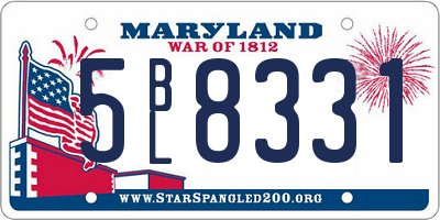 MD license plate 5BL8331