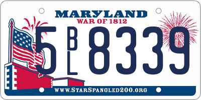 MD license plate 5BL8339