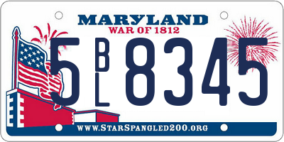 MD license plate 5BL8345