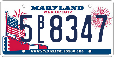 MD license plate 5BL8347