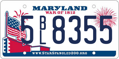 MD license plate 5BL8355
