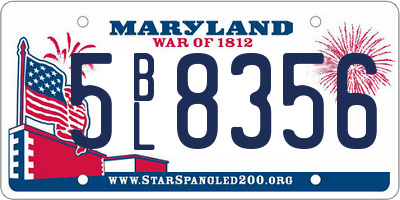 MD license plate 5BL8356