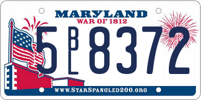 MD license plate 5BL8372