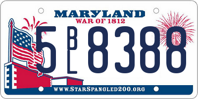 MD license plate 5BL8388