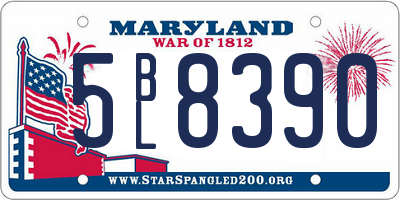 MD license plate 5BL8390