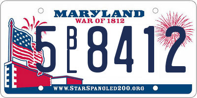 MD license plate 5BL8412