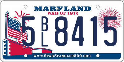 MD license plate 5BL8415