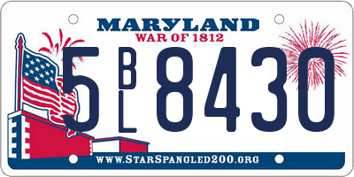 MD license plate 5BL8430