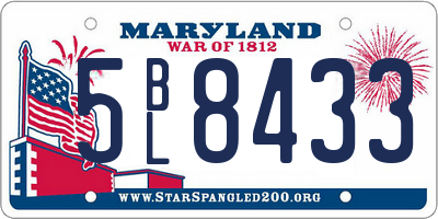 MD license plate 5BL8433