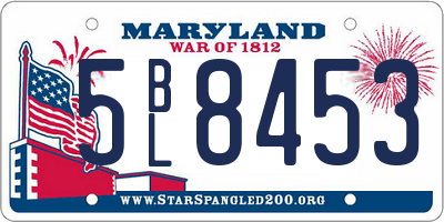 MD license plate 5BL8453