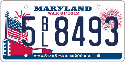 MD license plate 5BL8493