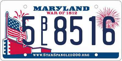 MD license plate 5BL8516